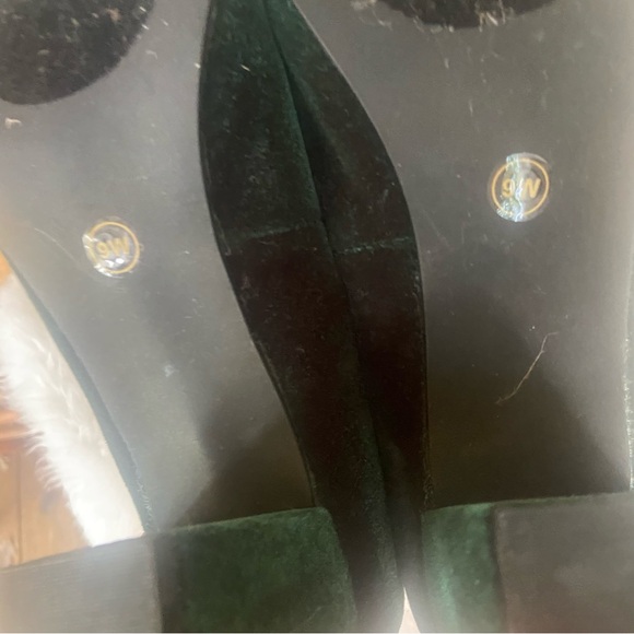 Eloquii Emerald Green Velvet Festive Heels Size 9 Wide - Picture 10 of 12